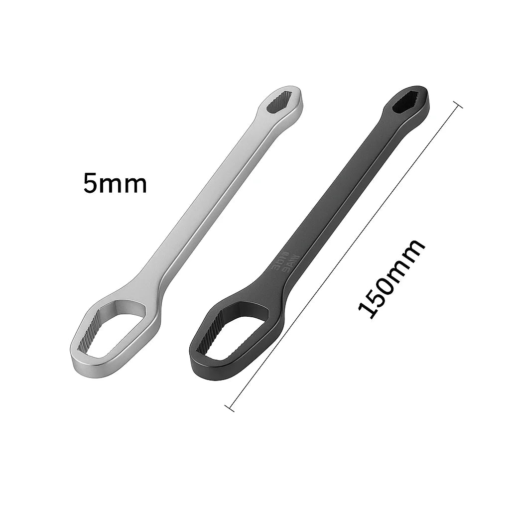 3 to 17 Double End Box Wrench, Hexagon Solid Wrench, Repair Tool for Screws and Nuts, Black, Multifunctional, Various Diameters