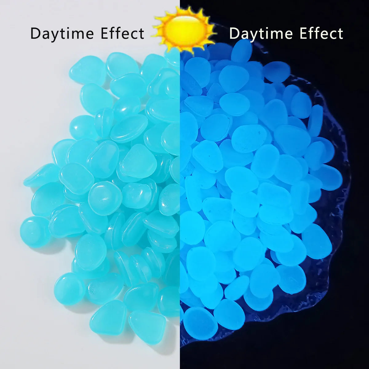 100PCSLuminous stone garden fish tank landscape glow-in-the-dark stone decoration artificial fluorescent color goose stone